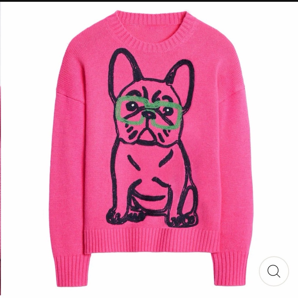 Pink Dog Graphic Sweater